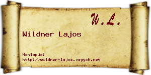 Wildner Lajos névjegykártya